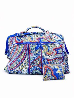 Vera Bradley Grand Weekender/Retired Marina Paisley Pattern/ Matching Nail Kit